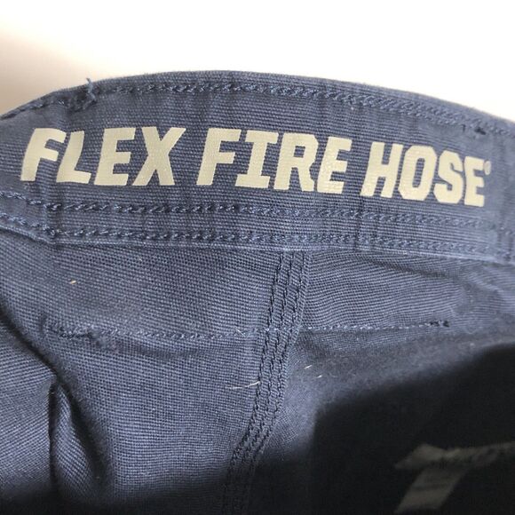 Duluth Trading Pants Mens 44 W 34 Blue Flex Fire Hose Foreman Canvas Workwear - Picture 12 of 14